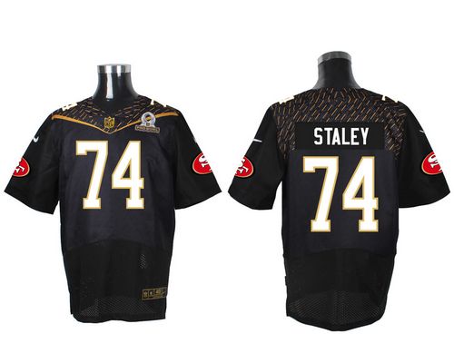 Nike 49ers #74 Joe Staley Black 2016 Pro Bowl Men's Stitched NFL Elite Jersey